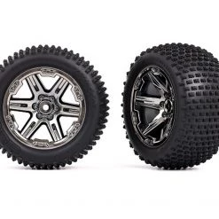 Traxxas 2.8” TSM-Rated Alias Tires & Wheels (RXT Black Chrome, 2WD Electric Rear)