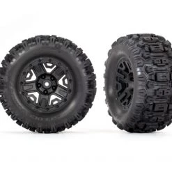 Traxxas Rear 2.8" Sledgehammer Wheels, Assembled, Black: Stampede, Rustler