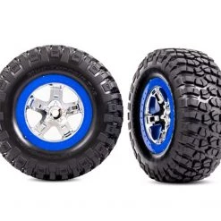 Traxxas Replica BF Goodrich Mud-Terrain T/A KM2 Tires (SCT Chrome, Blue Beadlock) (4WD F/R, 2WD Rear only)