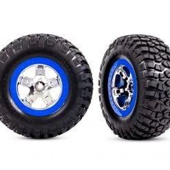 Traxxas BFGoodrich Mud-Terrain T/A KM2 Wheels 2WD Front (SCT Chrome, Blue Beadlock)