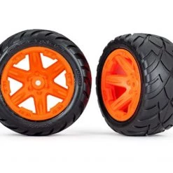 Traxxas Rear 2.8" Anaconda Wheels, Assembled, Orange: Rustler