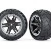 Traxxas Rear 2.8" Anaconda Wheels, Assembled, Black and Chrome: Rustler -Rcsuper outlet shop 6768X 42771.1656897479