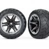 Traxxas 2.8" Anaconda Wheels, Assembled, RXT Black & Chrome: Rustler