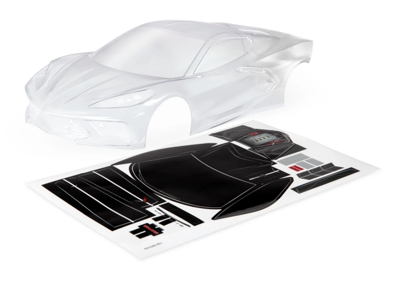 9311-body-n-decals__99701.1656289664.jpg Traxxas Chevrolet Corvette Stingray Body (Clear, Trimmed) -Rcsuper outlet shop 9311 body n decals 99701.1656289664