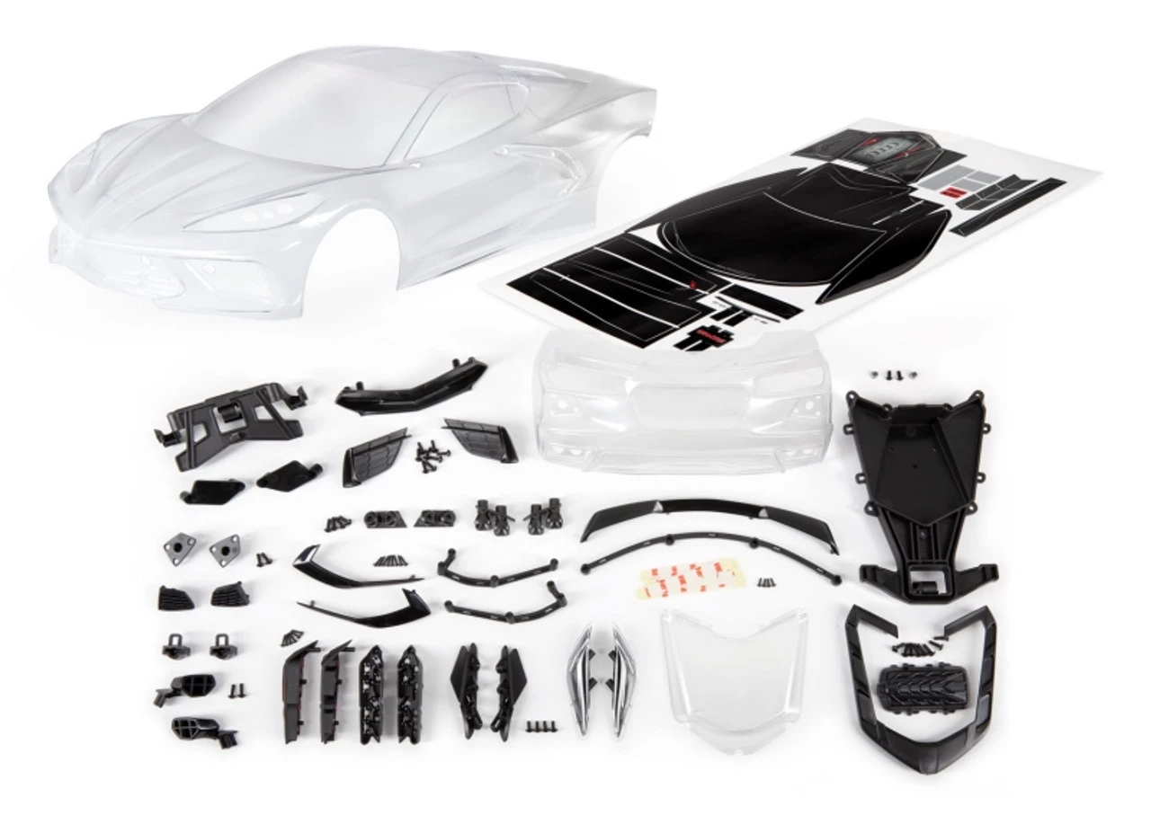 9311-contents__94714.1656289664.jpg Traxxas Chevrolet Corvette Stingray Body (Clear, Trimmed) -Rcsuper outlet shop 9311 contents 94714.1656289664