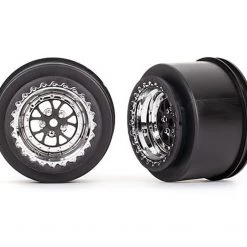 Traxxas Drag Slash Rear Wheels, Weld Chrome With Black