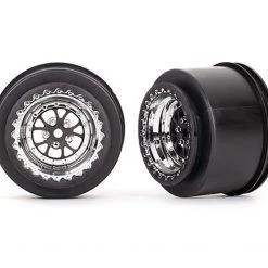 Traxxas Drag Slash Rear Wheels, Weld Black Chrome