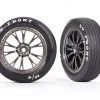 Traxxas Drag Slash Front Wheels, Assembled, Weld Satin Black Chrome