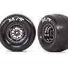 Traxxas Drag Slash Rear Wheels, Assembled, Weld Black Chrome
