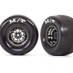 Traxxas Drag Slash Rear Wheels, Assembled, Weld Black Chrome