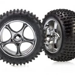 Traxxas Bandit Rear Alias Tires Mounted on Tracer Chrome Wheels