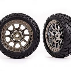 Traxxas Anaconda Front 2.2" Assembled Tires with Foam Inserts - Black Chrome