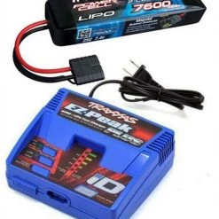 Traxxas EZ-Peak Plus LiPo Charger & 7600mAh 7.4V iD Battery Combo SLASH 2WD 4X4