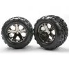 Traxxas Rear All-Star Black Chrome Wheels w/ Talon Tires (2): Stampede VXL -Rcsuper outlet shop TRA3668A 2 47161.1562582437