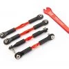Traxxas Aluminum Turnbuckle Camber Link Set (4) (Red): Rustler, Stampede