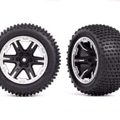 Traxxas Rear Alias 2.8' TSM Rated Assembled, Glued Tires w/Foam Inserts - RXT Black & Satin