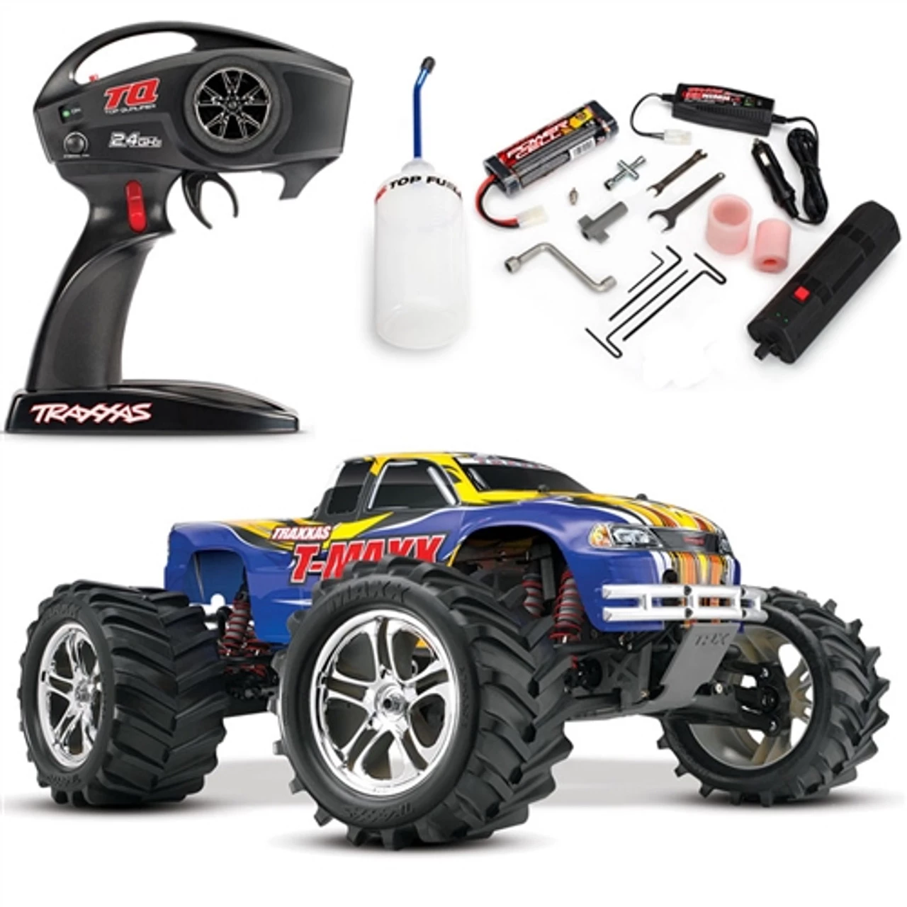 TRA49104-1-2__10466.1563439214.jpg Traxxas T-Maxx 2.5 4WD Nitro RTR Monster Truck w/TQ 2.4GHz Red -Rcsuper outlet shop TRA49104 1 2 10466.1563439214