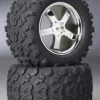 Traxxas Tires on 3.8" Hurricane Chrome Wheels: T-Maxx, Revo