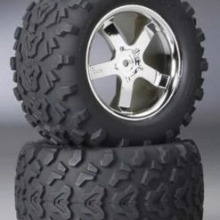 Traxxas Tires on 3.8" Hurricane Chrome Wheels: T-Maxx, Revo