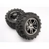 Traxxas Black Chrome SS Wheels/Maxx Tires for Revo, E-Maxx, T-Maxx -Rcsuper outlet shop TRA4983A 2 47653.1562583810