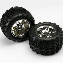 Traxxas Talon Tires & 3.8" Chrome Wheels for Maxx/Revo w/17mm Splined