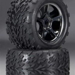 Traxxas Gemini Black Chrome Wheels w/Talon Tires (17mm hex)