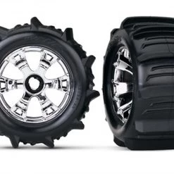 Traxxas Paddle Tires on Geode Wheels 17mm Hex for 1/10 Revo, E-Revo, E-Maxx, T-Maxx, Summit