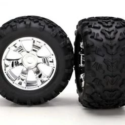 Traxxas Maxx 6.3" Tires & Geode Chrome Wheels w/17mm Splined Hex