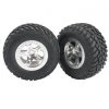 Traxxas Front Tires & Satin Chrome Wheels (2) Slash