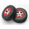 Traxxas FR Satin Chrome Wheels and Off-Road Tires(2) Slash & Slayer