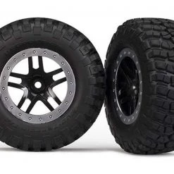 Traxxas BFGoodrich Mud-Terrain T/A KM2 Tires on Black Wheels w/Satin Chrome Beadlock (2) (2WD Front)