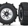 Traxxas Slash Paddle Tires & Chrome Wheels (4x4 Front/Rear, 2WD Rear)