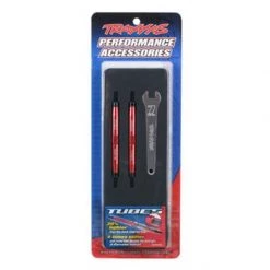 Traxxas Toe links, Slayer Pro 4X4 (Tubes 7075-T6 aluminum, red) (88mm, fits front or rear) (2)/ rod ends, rear (4)/ rod ends, front (4)/ wrench (1)
