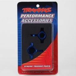Traxxas Steering blocks, 6061-T6 aluminum, left & right (blue-anodized)