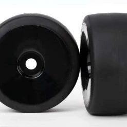 Traxxas XO-1 Front S1 Slick Tires Pre-Glued on Black Dished Wheels (2)