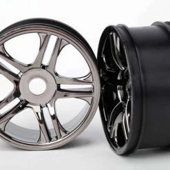 Traxxas XO-1 Split Spoke Black Chrome Rear Wheels (2)
