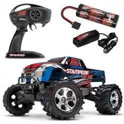 Traxxas Stampede 4X4 XL-5 RTR RC Truck w/Quick Charger Blue