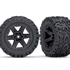 Traxxas Rustler 4x4 Talon EXT Tires Mounted on Black 2.8 Wheels (2)