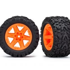 Traxxas Rustler 4x4 Talon Extreme Tires on Orange Wheels (4x4 F/R, 2WD Fr)