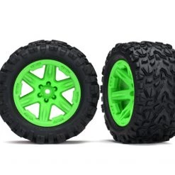 Traxxas 2.8 Talon Extreme Tires on Green Wheels for 2WD Electric Rear
