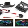 Traxxas Rustler 4x4 Complete LED Light Set w/Bumper & Roof Skid, Power Supply & Power Tap