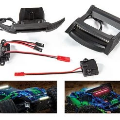 Traxxas Rustler 4x4 Complete LED Light Set w/Bumper & Roof Skid, Power Supply & Power Tap