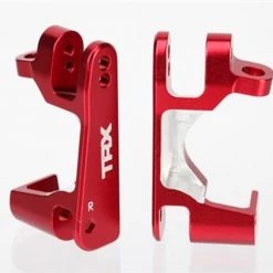 Traxxas Caster blocks (c-hubs), 6061-T6 aluminum, left & right (red-anodized)