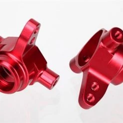 Traxxas Steering blocks, 6061-T6 aluminum, left & right (red-anodized)