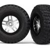 Traxxas BFGoodrich Mud-Terrain Tires on SCT Split Spoke Satin Chrome Black Beadlock Wheels for 4WD F/R, 2WD Rear