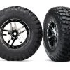 Traxxas BFGoodrich Tires on Black Chrome Split Spoke Wheels for 4WD F/R, 2WD Rear