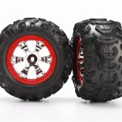 Traxxas 1/16 Summit Geode Wheels (Red) & Canyon AT Tires