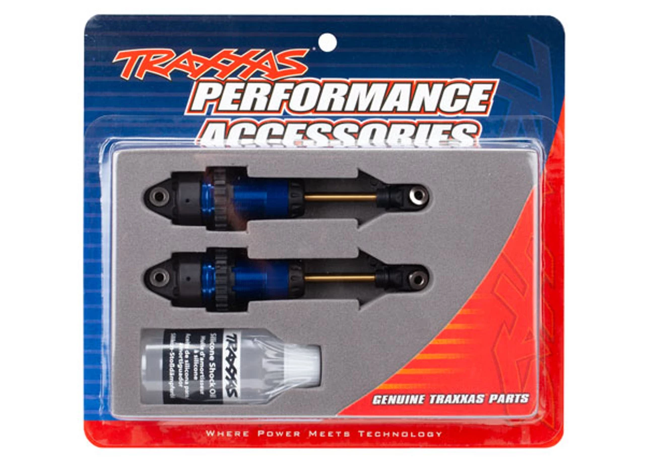 TRA7461__18006.1572726690.jpg Traxxas Blue GTR Long Shocks w/PTFE-Coated Bodies & TiN Shafts (assembled w/o springs) (2) -Rcsuper outlet shop TRA7461 18006.1572726690