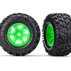 Traxxas X-Maxx Pre-Mounted Maxx AT Tires on Green Wheels (2)