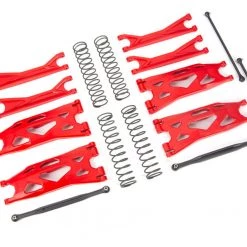 Traxxas X-Maxx Red WideMaxx Suspension kit - Includes Front & Rear Suspension Arms, Front Toe Links, Driveshafts, Shock Springs
